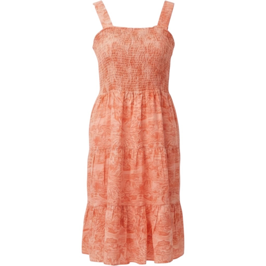 Lane Bryant Orange Abstract Smocked Tropical Square Neck Dress Plus Size 22/24